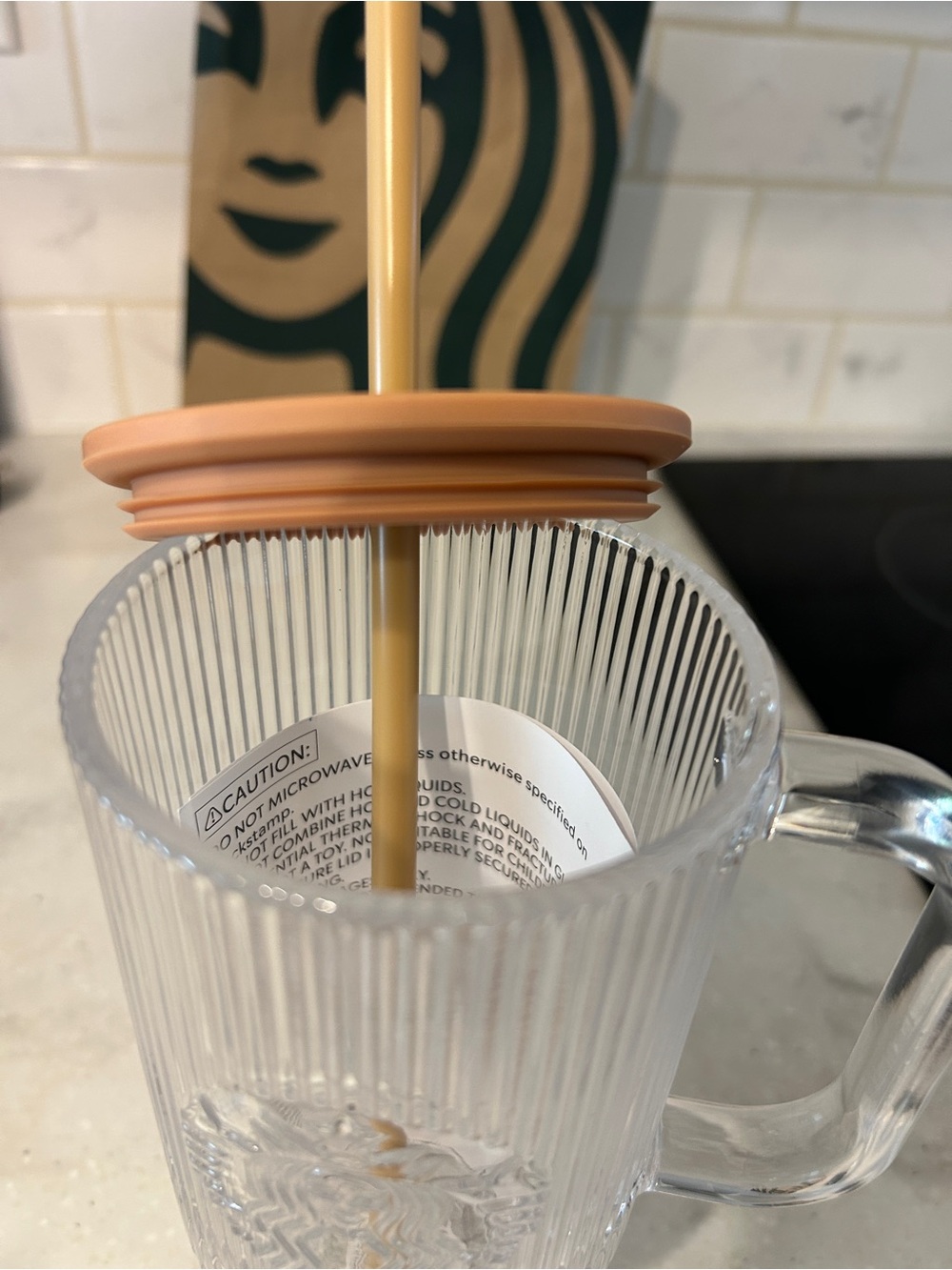 Starbucks Cold Cup Ribbed Tumbler with Handle, Lid and Straw - Picture 5 of 9